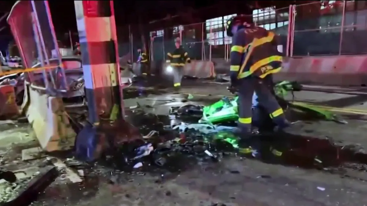 Mujer hispana muere durante aparatoso accidente de Lamborghini que se prendió en llamas en Manhattan.