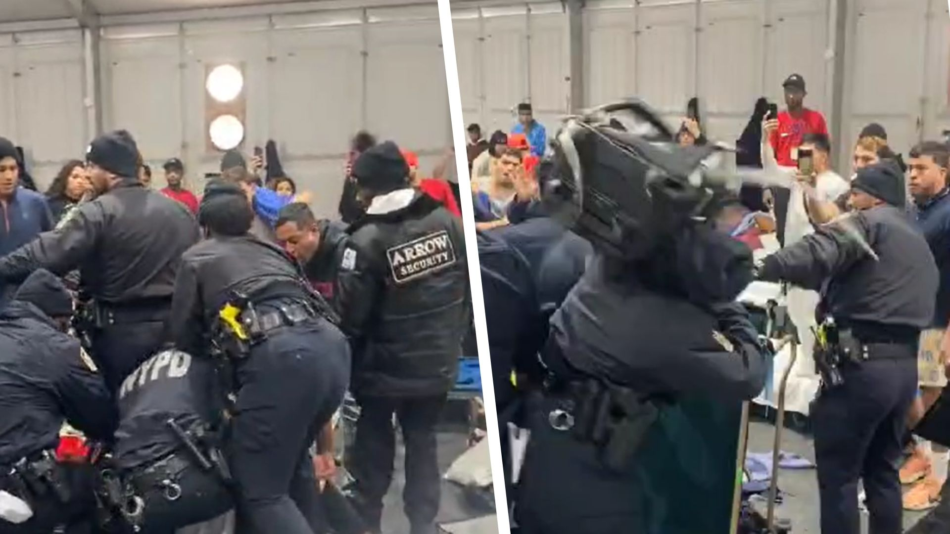 Policías son agredidos por migrantes en refugio de Nueva York