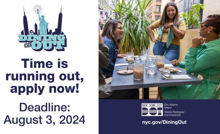 NYC DOT anuncia una cuenta regresiva de 60 días para solicitar el programa permanente de comidas al aire libre ‘DINING OUT NYC’