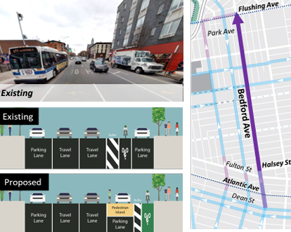 NYC DOT anuncia inicio construcción del carril para bicicletas protegido por Bedford Avenue en Bedford-Stuyvesant, Brooklyn